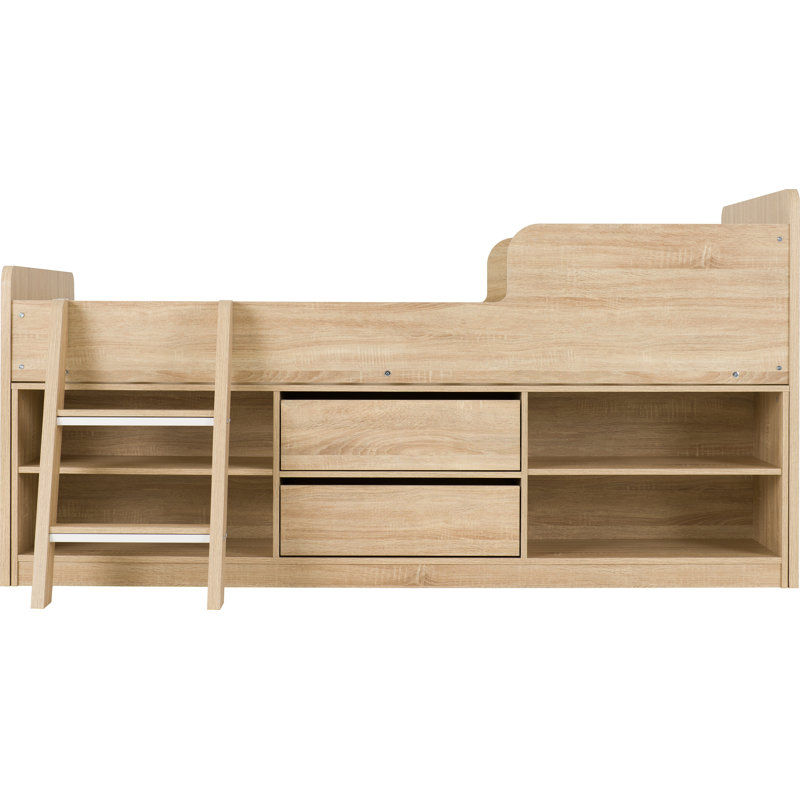 Zipcode Design Mckinley Single (3') Mid Sleeper Bed with Drawers and Shelves & Reviews Wayfair